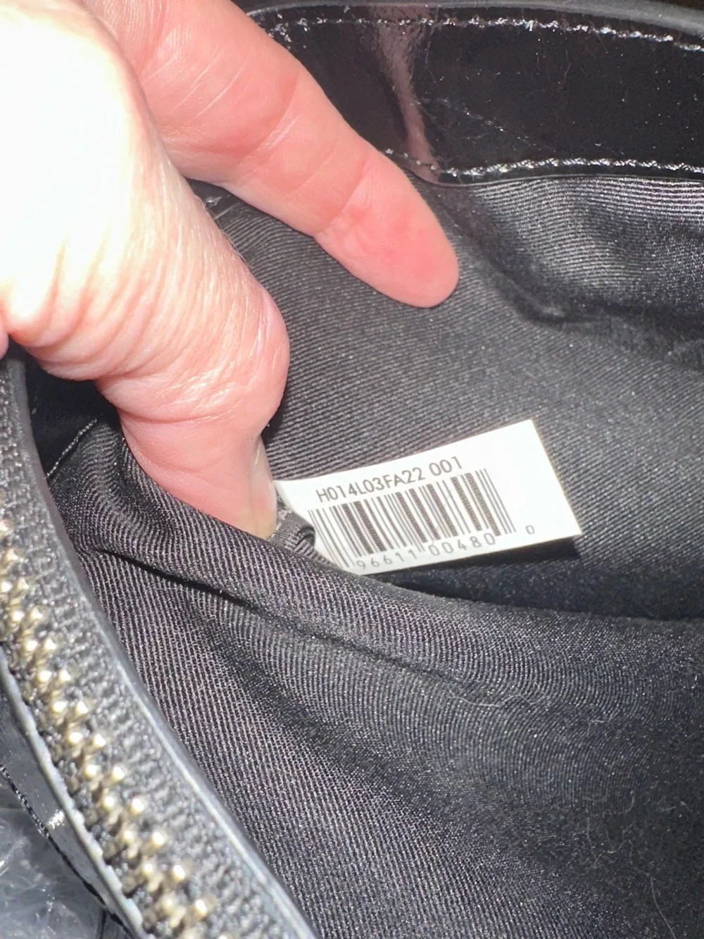 Marc Jacobs Shiny Crinkle Leather Mini Tote Crossbody Padlock Black NWOT